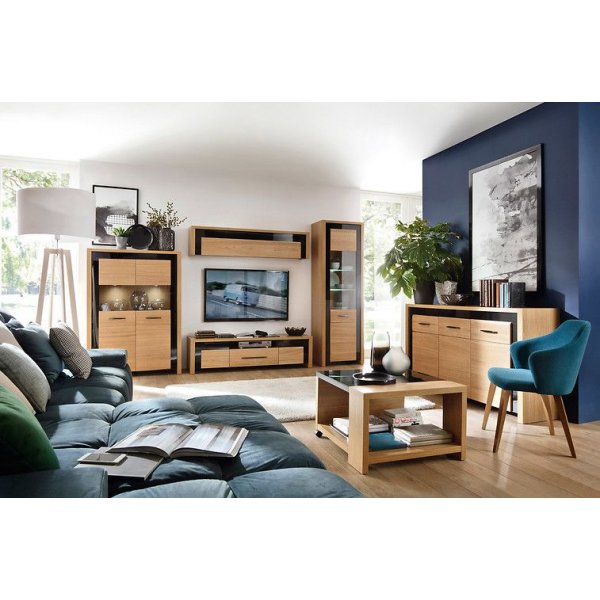 Manilla soffbord 70 x 70 cm - Ek/svart (H�gglans)