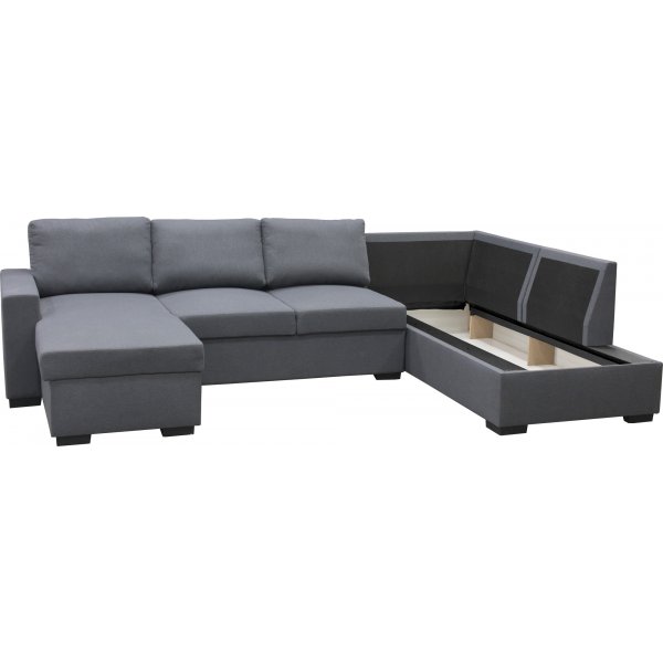 U-soffa Solna v�ndbar - 309 cm - m�rkgr�
