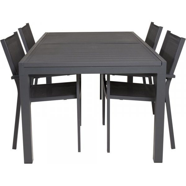 Holma Matgrupp (160x100) - Svart - 4 Stolar