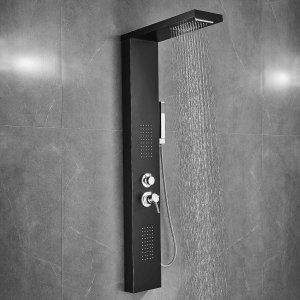 Duschpanel Lexi  svart rostfritt stl