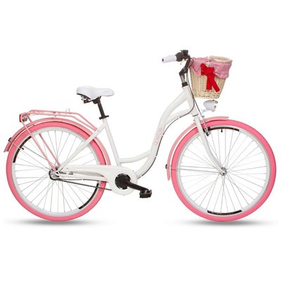 Cykel Colours 28\\\" - 3 växlar - vit/rosa