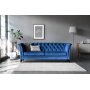 1 Soffa 3-sits Chesterfield Blå - Milton