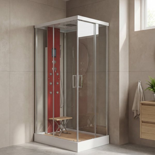 Duschkabin med Duschblandare 120x80x210 cm