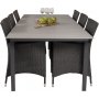 Prssebo Matgrupp (224x100) - Svart/Gr - 6 Stolar