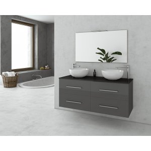 Badrumsmöbler Torino 120 - Antracitfärgat med spegel