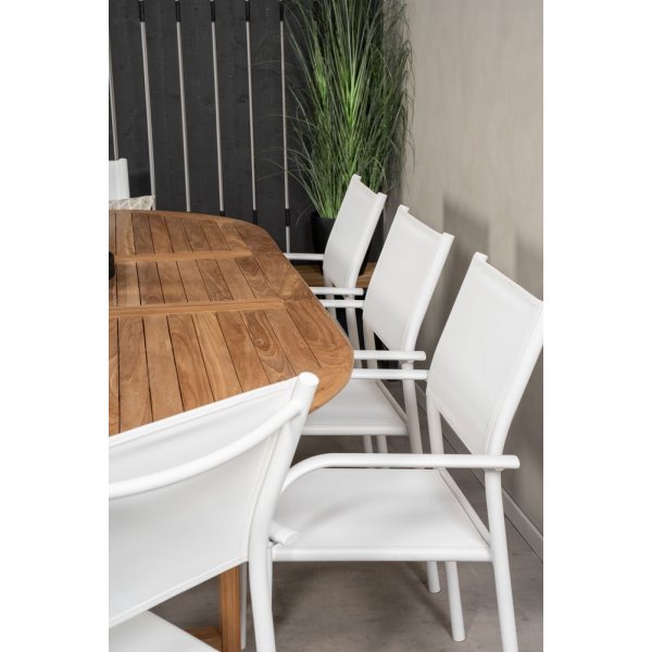 Bjuråker Spisegruppe (180x120) - Hvid/Natur - 8 Stole Bjuråker Spisegruppe (180x120) - Hvid/Natur - 8 Stole