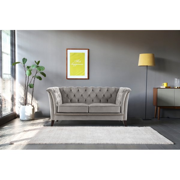 Soffa 2-sits chesterfield gr� - Henry