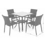 Matgrupp Sumba bord + 4 stolar - Brun melerad