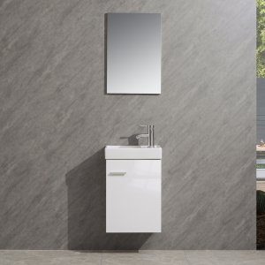 Badrumsm&ouml;bler 40 vit med spegel - Fjord  + Toalettpappersh&aring;llare