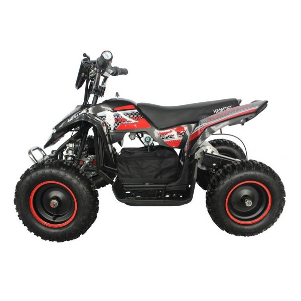 Elektrisk Fyrhjuling - Svart/röd 500W + Låskätting Elektrisk Fyrhjuling - Svart/röd 500W + Låskätting