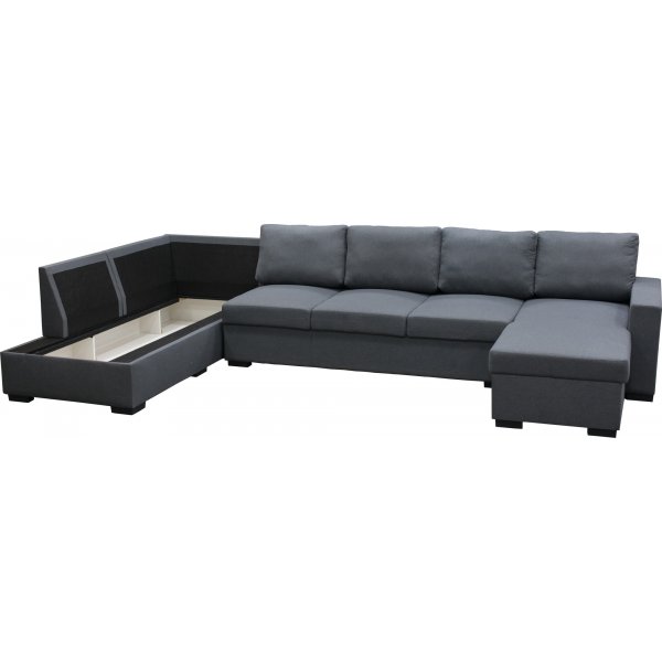 U-soffa Solna v�ndbar - 367 cm - m�rkgr�
