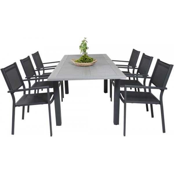 Ekenäs Matgrupp (152x90) - Svart/Grå - 6 Stolar Ekenäs Matgrupp (152x90) - Svart/Grå - 6 Stolar