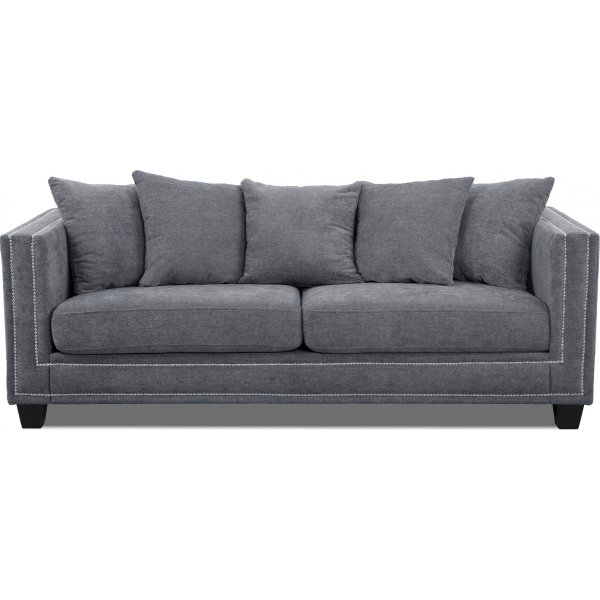 Soffa gr�tt tyg 217 cm bred