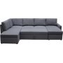 U-soffa b�ddsoffa Dream med f�rvaring - 299 cm - m�rkgr�