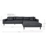 Lido divansoffa - M�rkgr� microfiber
