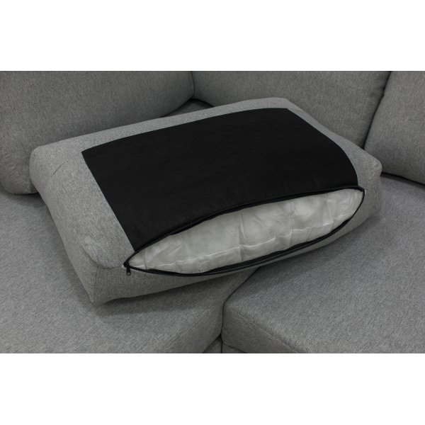U-soffa b�ddsoffa T�rn� v�ndbar med f�rvaring - 304 cm - ljusgr�