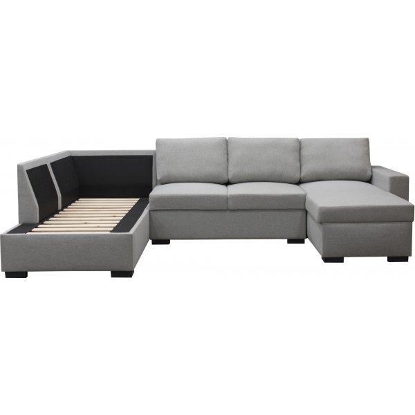 U-soffa Solna med f�rvaring - 309 cm - ljusgr�
