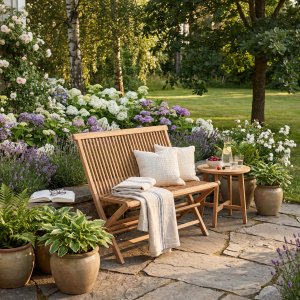 Tr�dg�rdssoffa Salt� teak 100 cm
