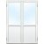 Dobbelt glasdr - 3-lags glas - Aluminium - U-vrdi: 1.1