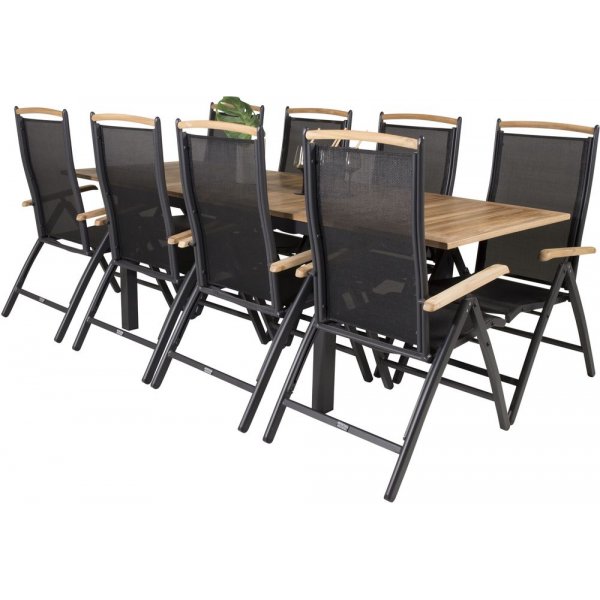 Dotorp Spisegruppe (160x90) - Sort/Natur - 8 Stole Dotorp Spisegruppe (160x90) - Sort/Natur - 8 Stole