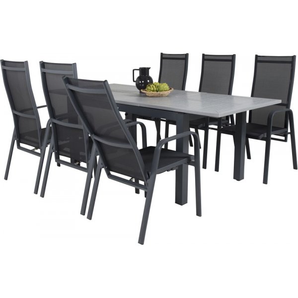 Ekenäs Matgrupp (152x90) - Svart/Grå - 6 Stolar Ekenäs Matgrupp (152x90) - Svart/Grå - 6 Stolar