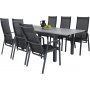 Ekens Spisegruppe (152x90) - Sort/Gr - 6 Stole