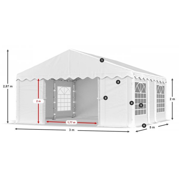 Partytelt Eco 1 i PE - 3 x 5 m