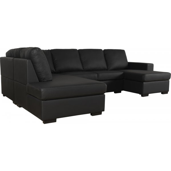 Solna U-sofa i sort PU A3D Solna U-sofa i sort PU A3D