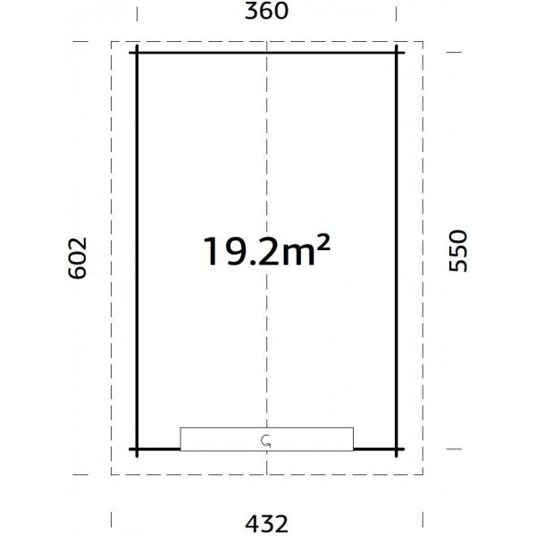 Garage Tomas med takskjutport - 19,2 m² Garage Tomas med takskjutport - 19,2 m²