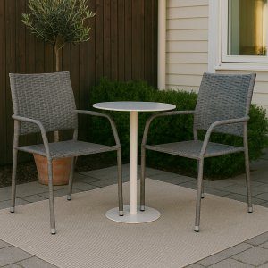 ida stapelbar utestol i grå konstrotting - trädgårdsstol utomhus