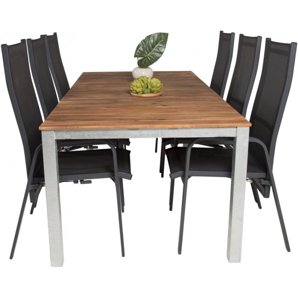 Salstad Matgrupp (200x100) – Svart/Natur - 6 Stolar Salstad Matgrupp (200x100) – Svart/Natur - 6 Stolar