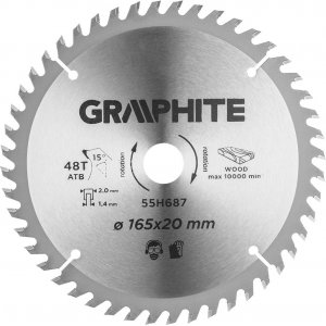 Stoppsgblad med 165 X 20 MM HM-spetsar