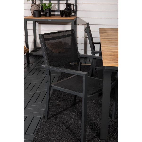 Maglehem Spisegruppe (160x90) - Sort/Natur - 4 Stole Maglehem Spisegruppe (160x90) - Sort/Natur - 4 Stole