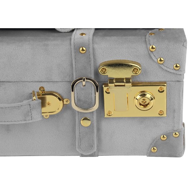 Petit vintage koffert set 2 st - Gr� (Sammet)