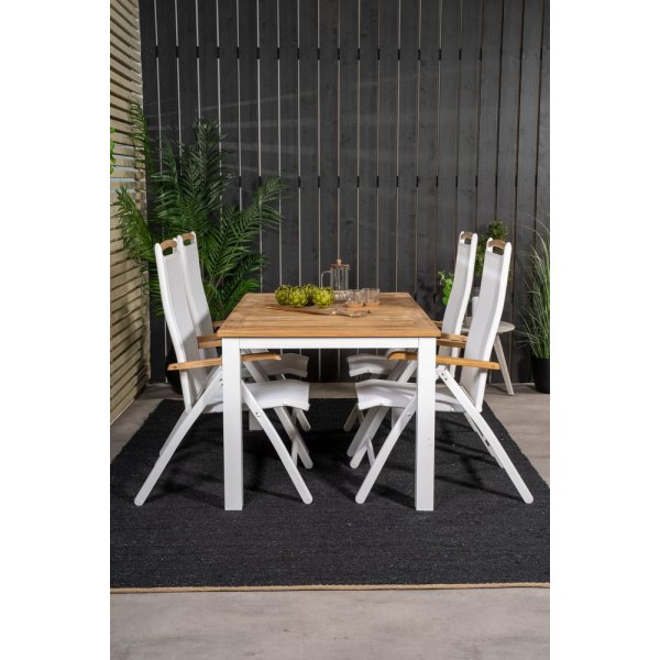 Dotorp Matgrupp (160x90) - Vit/Natur - 4 Stolar