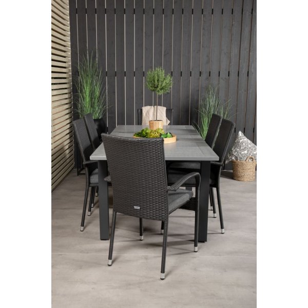 Ekenäs Matgrupp (152x90) - Svart/Grå - 6 Stolar Ekenäs Matgrupp (152x90) - Svart/Grå - 6 Stolar