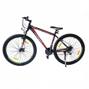 Mountainbike Kara 29 - Svart/röd + Cykellampa