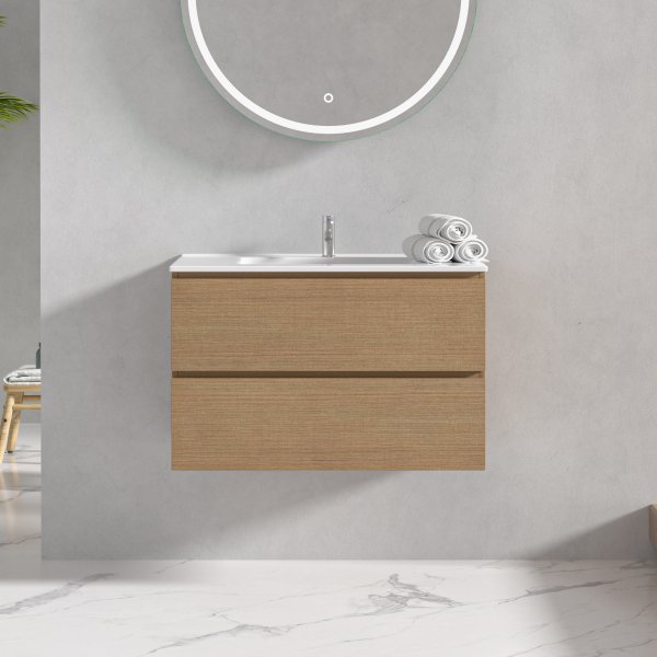 Badrumsmöbler Milan 80 cm - Ljust trä Badrumsmöbler Milan 80 cm - Ljust trä
