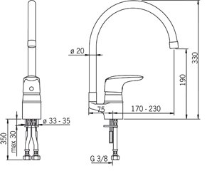 Oras Köksblandare Vega 1838F Oras Köksblandare Vega 1838F
