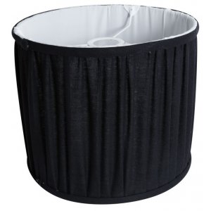 Lampsk�rm veckad �38 cm - Svart linne