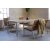 Spisegruppe Alva: Spisebord med 2 Alva stole + 1 Alva sofa - Teak / Galvaniseret stål