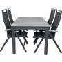 Ekens Matgrupp (152x90) - Svart/Gr - 4 Stolar