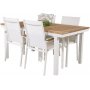 Dotorp Matgrupp (160x90) - Vit/Natur - 4 Stolar