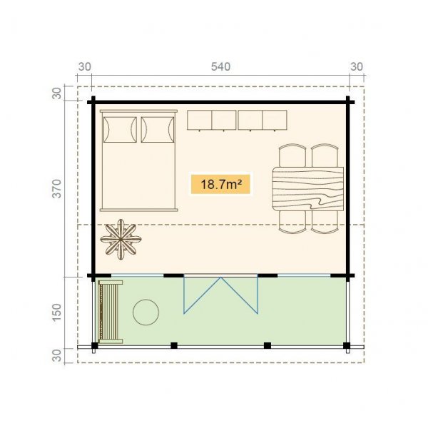 Attefallhus Måns 1A - 21,8 m² Attefallhus Måns 1A - 21,8 m²