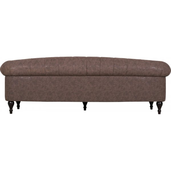Chesterfieldsoffa 3-sits brun vintage 225 cm bred