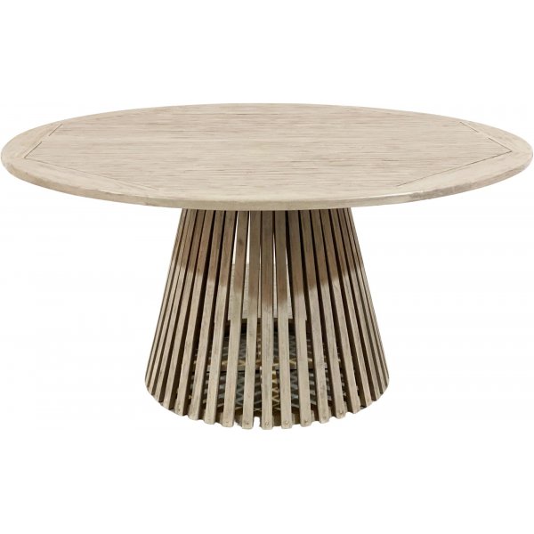 Salt runt konformat matbord - Gr teak + Rengringsspray fr utembler