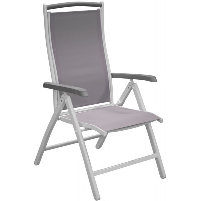 Ebbarp stillingsstol hvid aluminium - Grå/Hvid