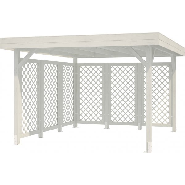 Modular Garden Paviljong 9,4m med kryssvggar - Vitlackerat