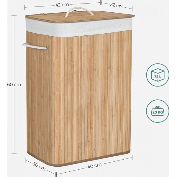 Carolin tv�ttkorg 72 l - Bambu