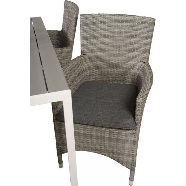 Ervalla Matgrupp (150x90) - Gr/Vit - 4 Stolar